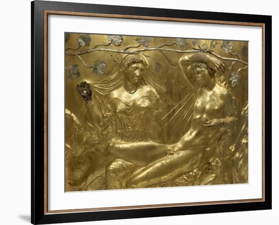 Gilded Bronze Cinerary Krater, from Derveni, Greece, Detail BC, Ancient Greece-null-Framed Giclee Print