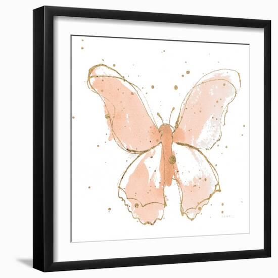 Gilded Butterflies II Blush-Shirley Novak-Framed Art Print