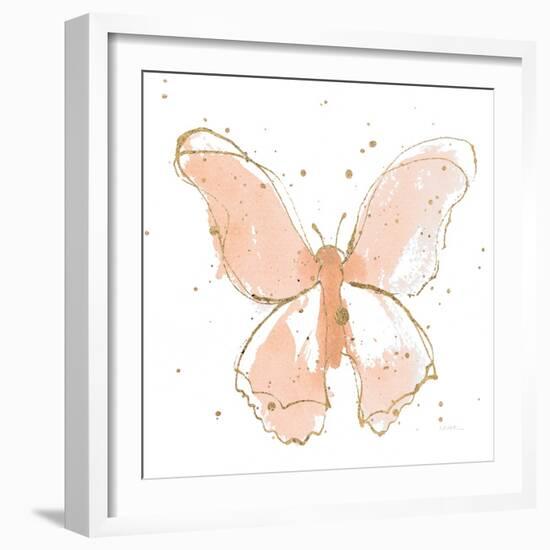 Gilded Butterflies II Blush-Shirley Novak-Framed Art Print