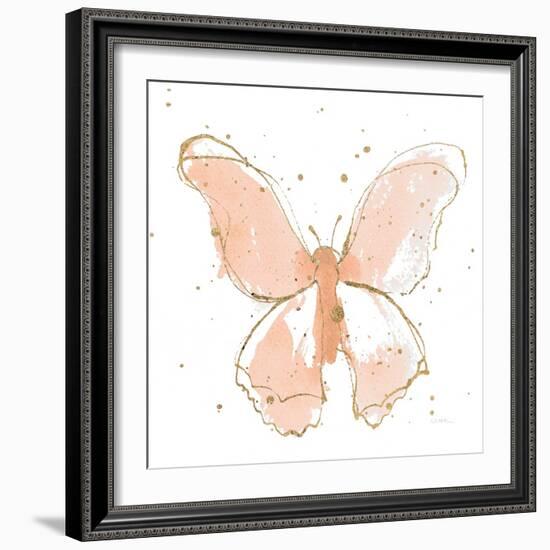 Gilded Butterflies II Blush-Shirley Novak-Framed Art Print