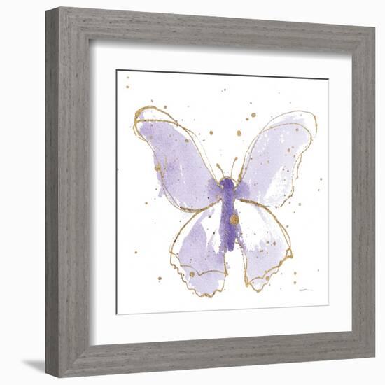 Gilded Butterflies II Lavender-Shirley Novak-Framed Art Print