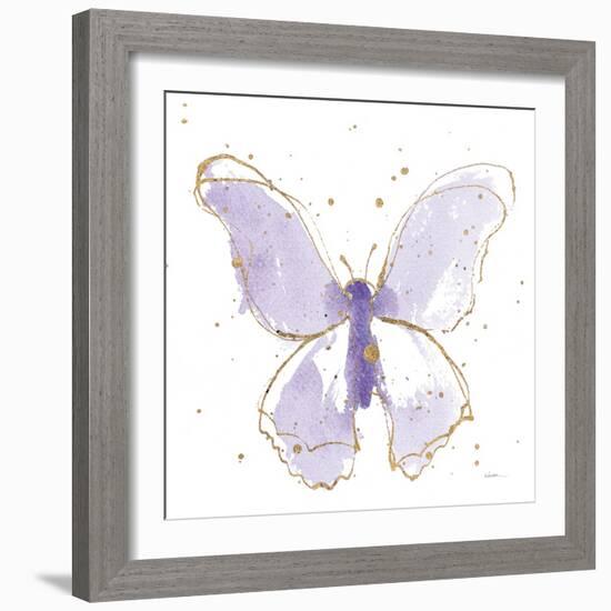 Gilded Butterflies II Lavender-Shirley Novak-Framed Art Print