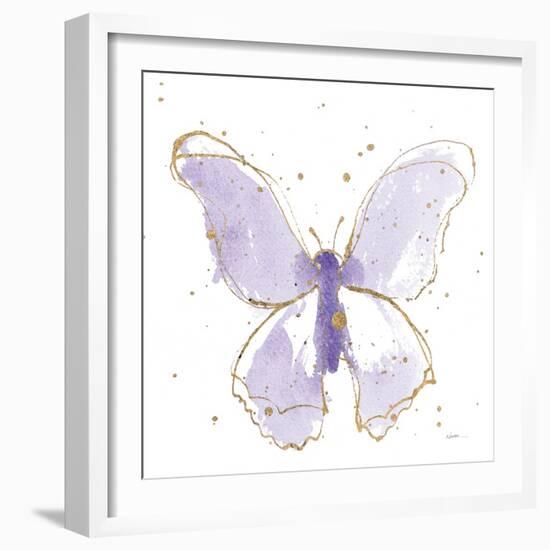 Gilded Butterflies II Lavender-Shirley Novak-Framed Art Print