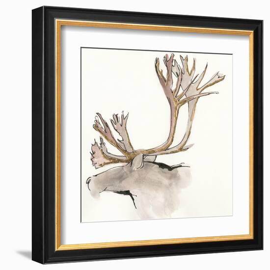 Gilded Caribou-Chris Paschke-Framed Art Print