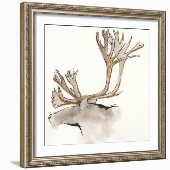 Gilded Caribou-Chris Paschke-Framed Art Print