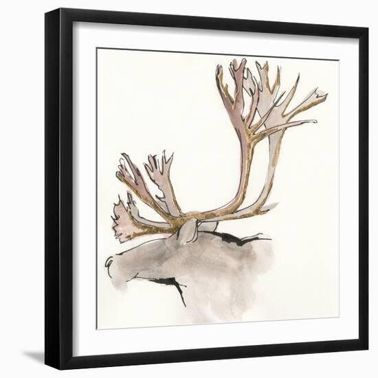 Gilded Caribou-Chris Paschke-Framed Art Print