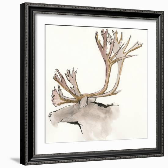 Gilded Caribou-Chris Paschke-Framed Art Print