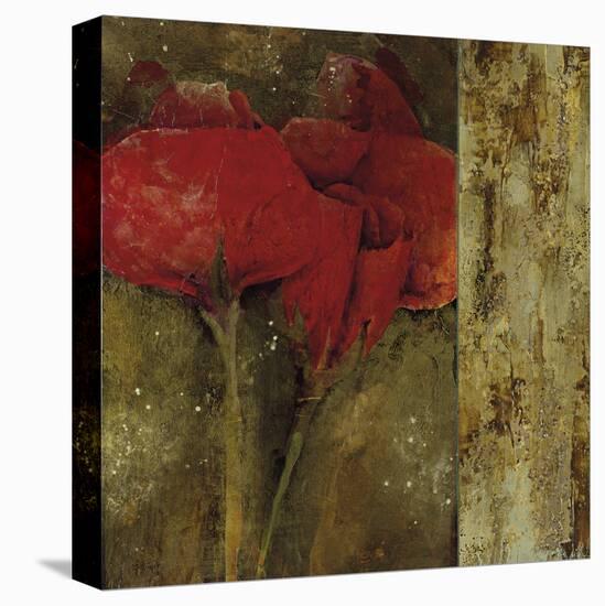 Gilded Floral - Bud-Georgie-Framed Stretched Canvas