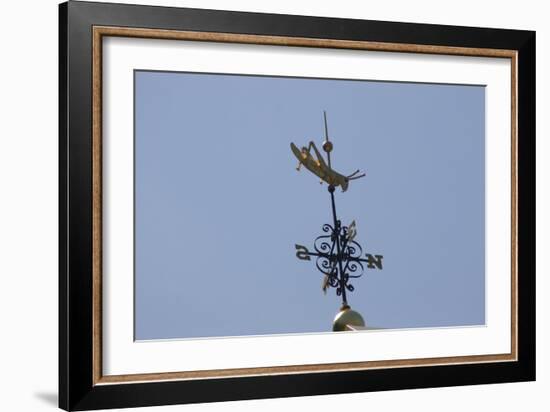 Gilded Grasshopper Weathervane on Faneuil Hall-null-Framed Photo