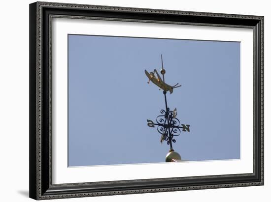 Gilded Grasshopper Weathervane on Faneuil Hall-null-Framed Photo