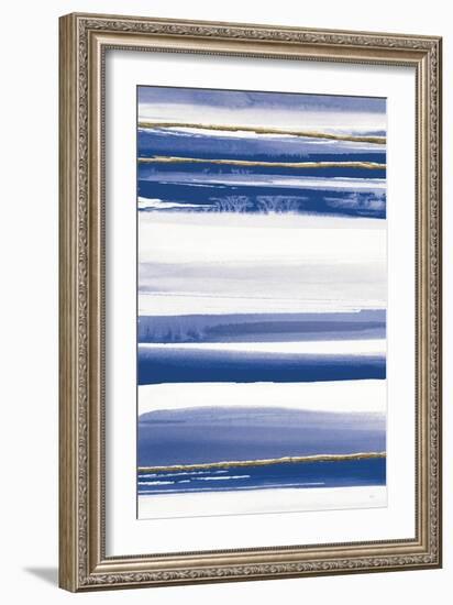 Gilded Grey III Indigo and White Crop-Chris Paschke-Framed Art Print