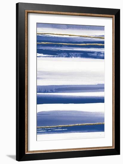 Gilded Grey III Indigo and White Crop-Chris Paschke-Framed Art Print