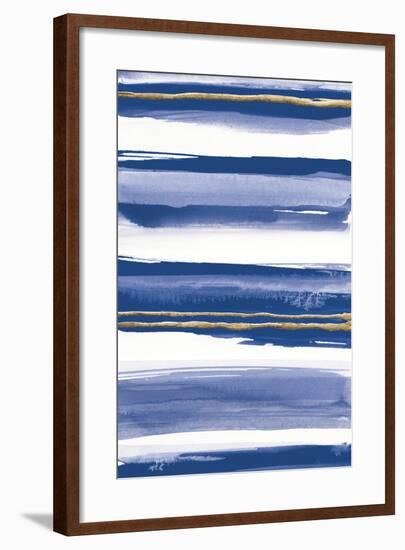 Gilded Grey IV Indigo and White-Chris Paschke-Framed Art Print