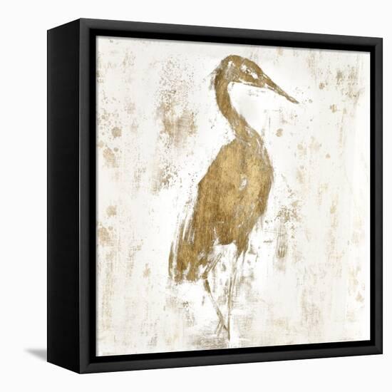 Gilded Heron I-Jennifer Goldberger-Framed Stretched Canvas