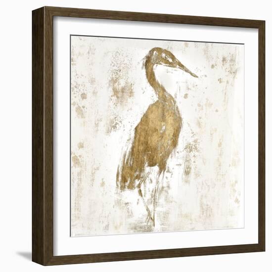 Gilded Heron I-Jennifer Goldberger-Framed Art Print