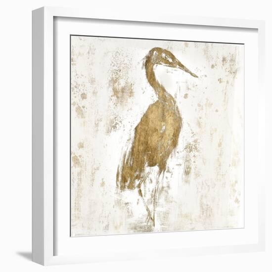 Gilded Heron I-Jennifer Goldberger-Framed Art Print