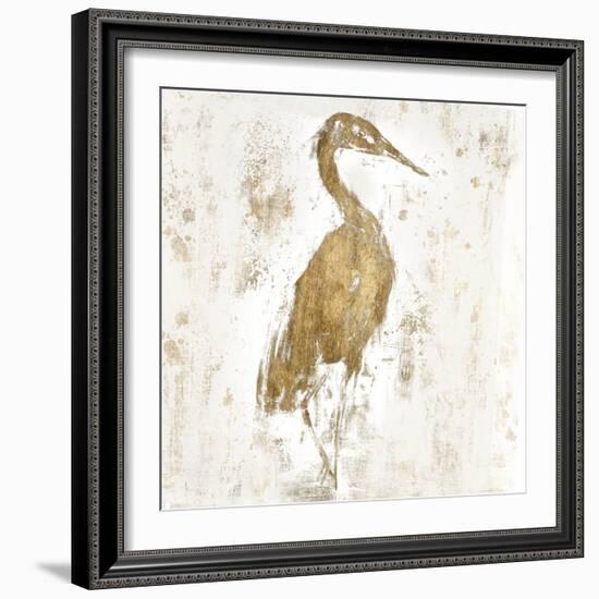 Gilded Heron I-Jennifer Goldberger-Framed Art Print