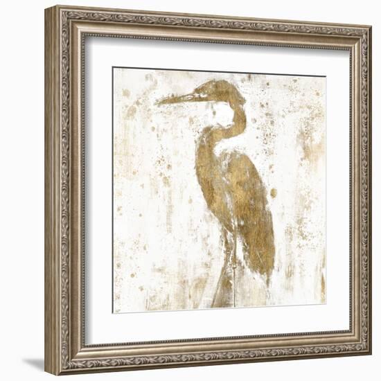 Gilded Heron II-Jennifer Goldberger-Framed Art Print