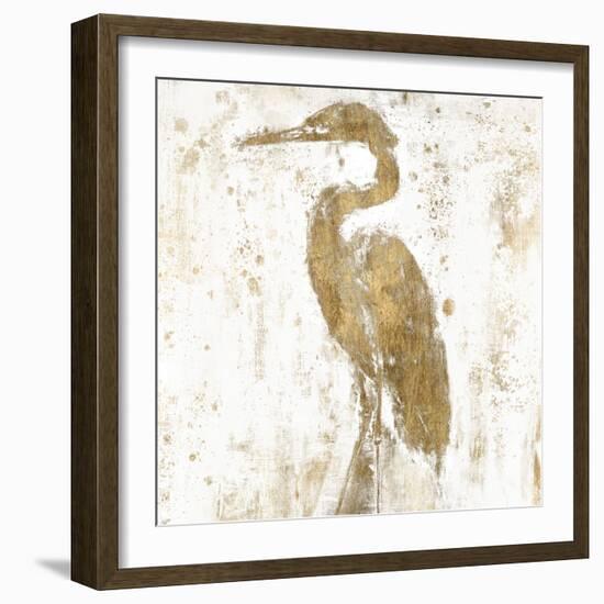 Gilded Heron II-Jennifer Goldberger-Framed Art Print