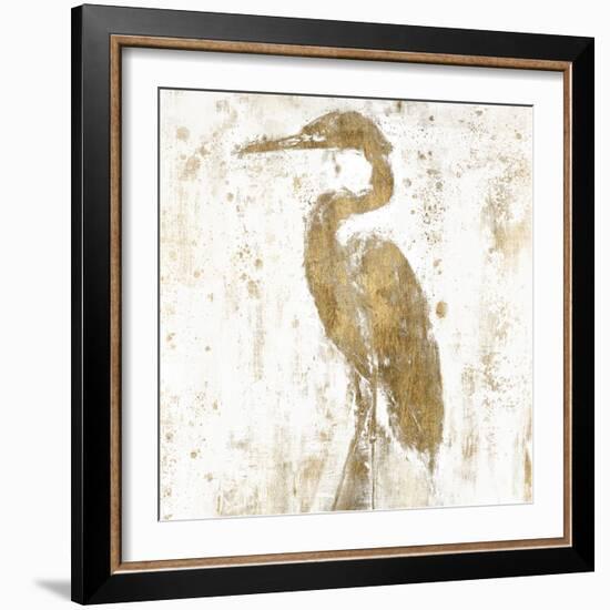 Gilded Heron II-Jennifer Goldberger-Framed Art Print