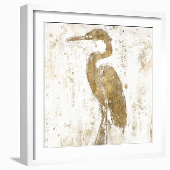 Gilded Heron II-Jennifer Goldberger-Framed Art Print
