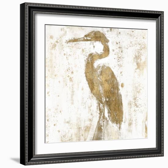 Gilded Heron II-Jennifer Goldberger-Framed Art Print