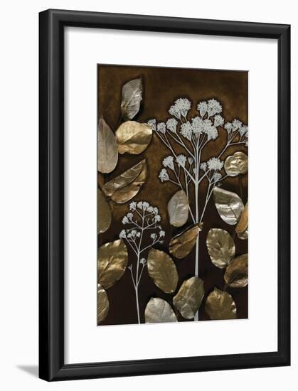 Gilded Leaf Collage I-Megan Meagher-Framed Art Print