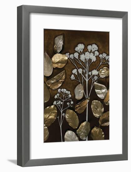 Gilded Leaf Collage I-Megan Meagher-Framed Art Print