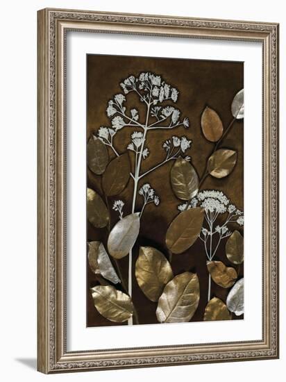 Gilded Leaf Collage II-Megan Meagher-Framed Art Print