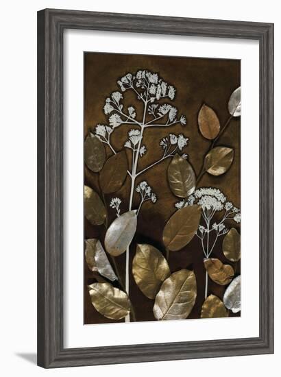 Gilded Leaf Collage II-Megan Meagher-Framed Art Print