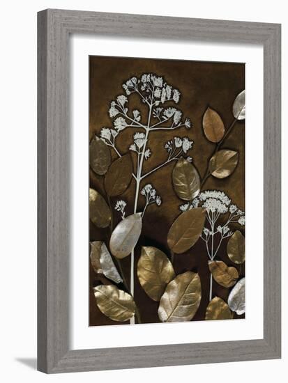 Gilded Leaf Collage II-Megan Meagher-Framed Art Print