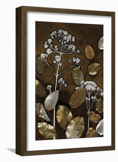 Gilded Leaf Collage II-Megan Meagher-Framed Art Print