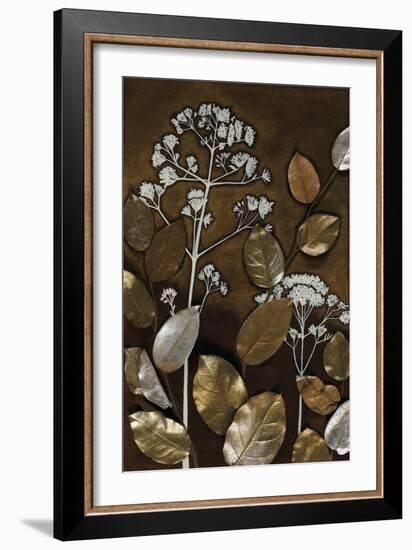 Gilded Leaf Collage II-Megan Meagher-Framed Art Print