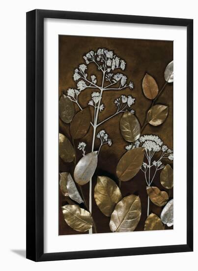 Gilded Leaf Collage II-Megan Meagher-Framed Art Print