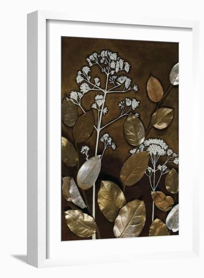 Gilded Leaf Collage II-Megan Meagher-Framed Art Print