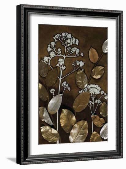 Gilded Leaf Collage II-Megan Meagher-Framed Art Print