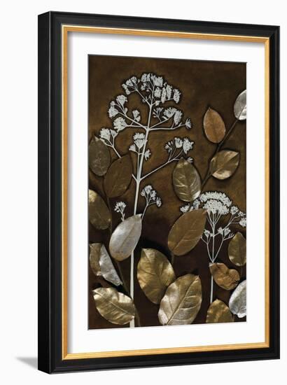 Gilded Leaf Collage II-Megan Meagher-Framed Art Print