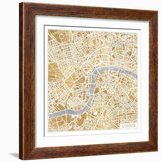 Gilded London Map-Laura Marshall-Framed Art Print