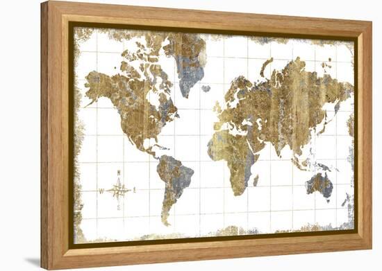 Gilded Map-Wild Apple Portfolio-Framed Stretched Canvas