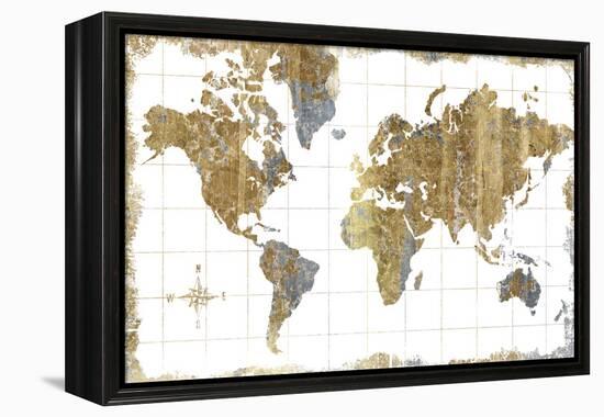 Gilded Map-Wild Apple Portfolio-Framed Stretched Canvas