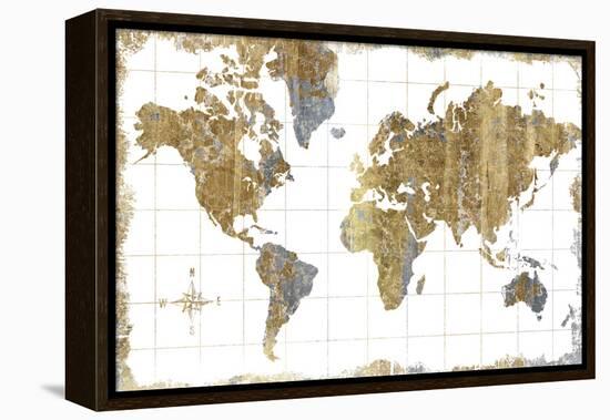 Gilded Map-Wild Apple Portfolio-Framed Stretched Canvas