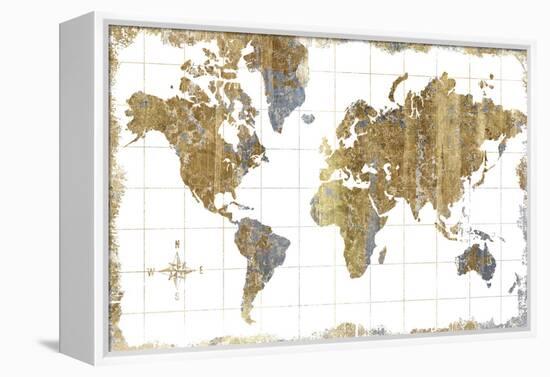 Gilded Map-Wild Apple Portfolio-Framed Stretched Canvas