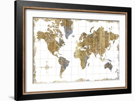 Gilded Map-Wild Apple Portfolio-Framed Premium Giclee Print