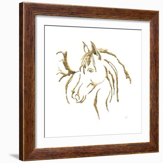 Gilded Mare On White-Chris Paschke-Framed Art Print