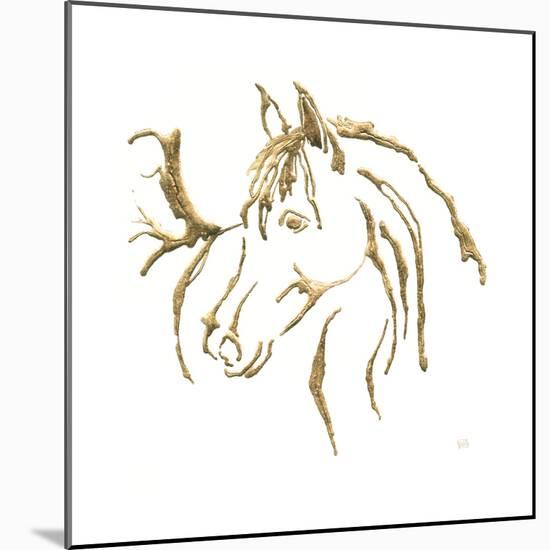 Gilded Mare On White-Chris Paschke-Mounted Art Print