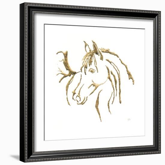 Gilded Mare On White-Chris Paschke-Framed Art Print