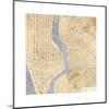 Gilded New York Map-Laura Marshall-Mounted Art Print