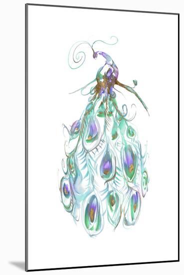 Gilded Peacock Plumes I-Jennifer Goldberger-Mounted Art Print