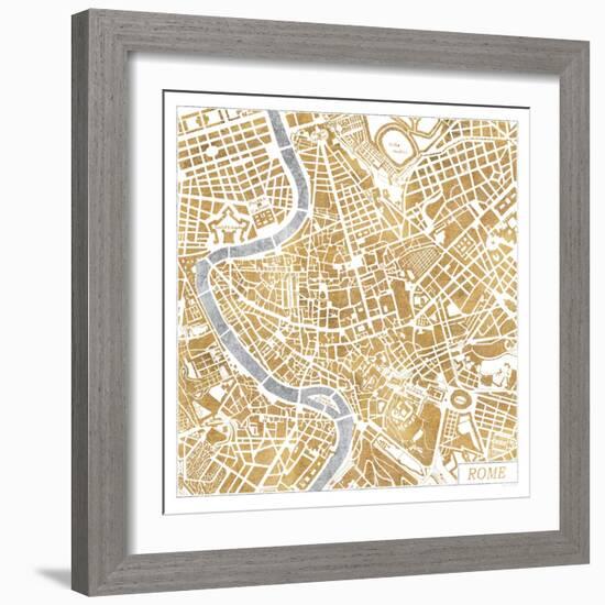 Gilded Rome Map-Laura Marshall-Framed Art Print