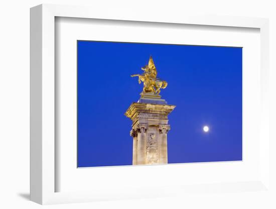 Gilded Statue of Fame and Pegasus on Pont Alexandre-Iii-Massimo Borchi-Framed Photographic Print